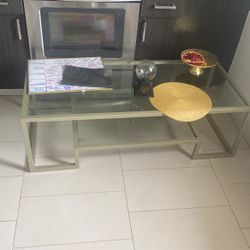 Clear Glass Duo Layer Centerpiece Table 