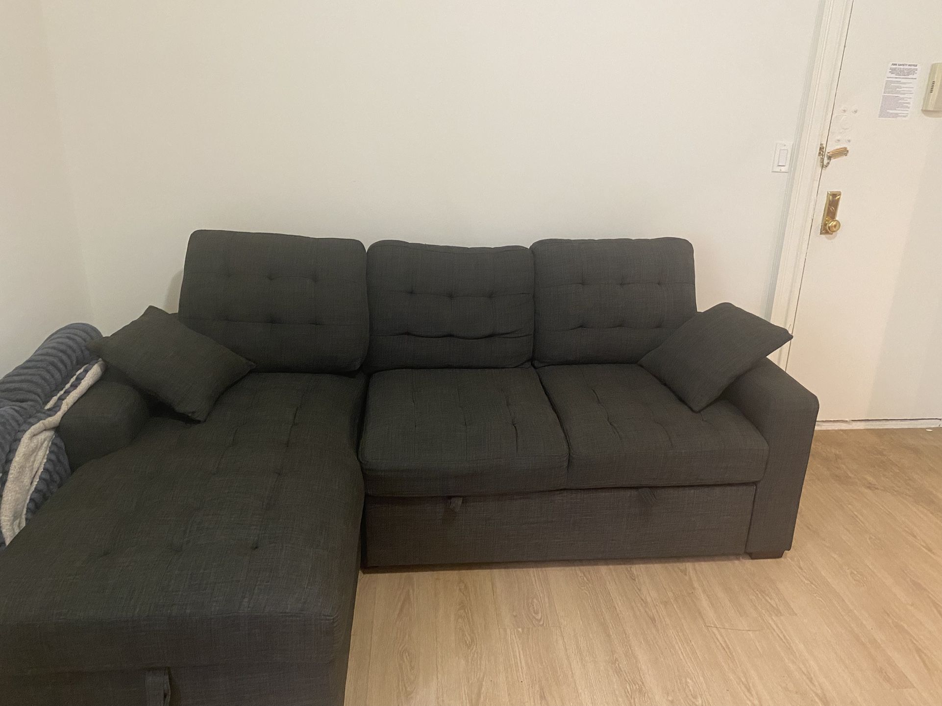 Sofa Bed Brynn 2 -pc,Sofa Chaise W/ Pop Up Sleeper And Storage