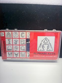 Vintage All Night Media Alphabeasts Rubber Stamp Set C-8 Animal Alphabet Craft