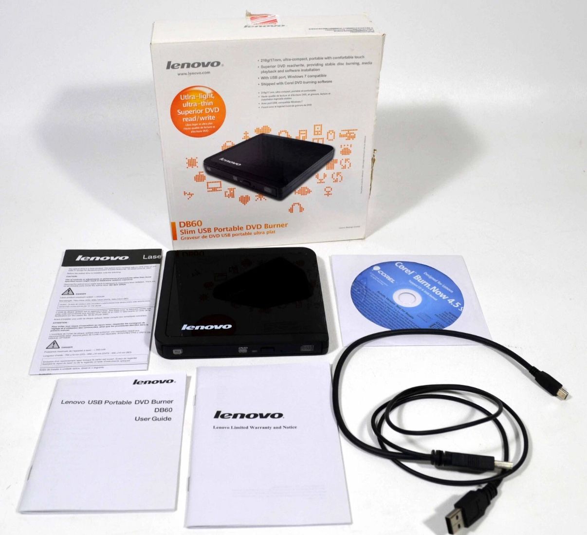 🆕 Lenovo DB60 USB Slim USB DVD Burner - Black