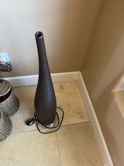 Humidifier Tall Tower Fan Dark Wood Finish