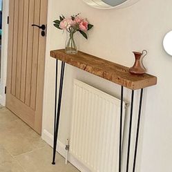 Reclaimed Console Table with Hairpin Legs Rustic Hallway Table, Entryway Table