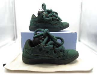 Lanvin Curb Sneakers Green Suede Men’s US 13 EU 46 w/ Box & Dust Bag