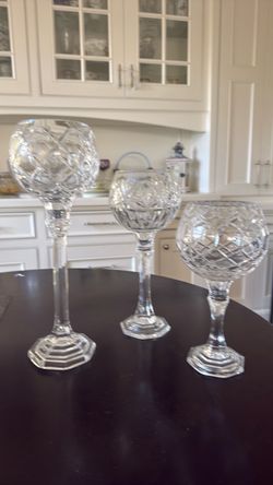 Glass candle holders set of 3