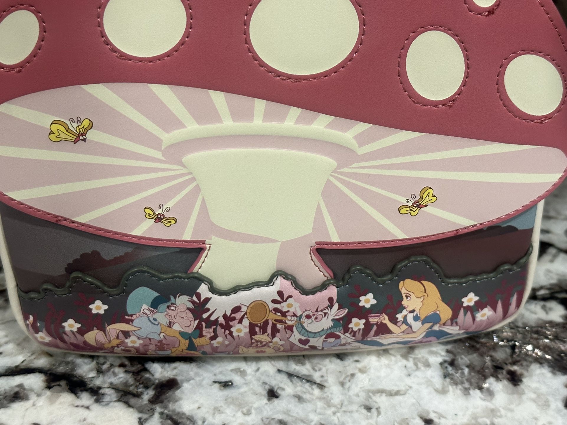 New Loungefly Disney Alice in Wonderland Mushroom Tea Party 