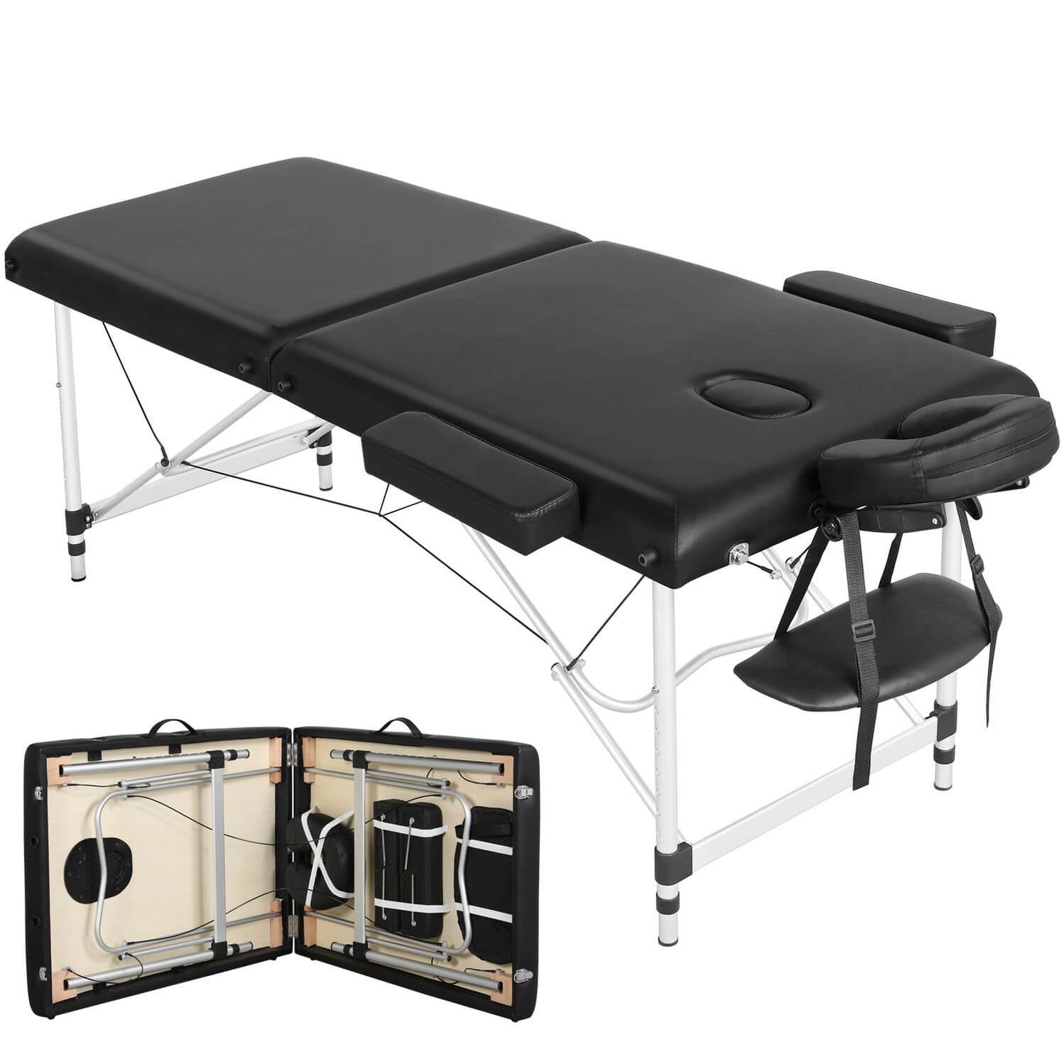2 Fold Aluminum Massage Bed 28"