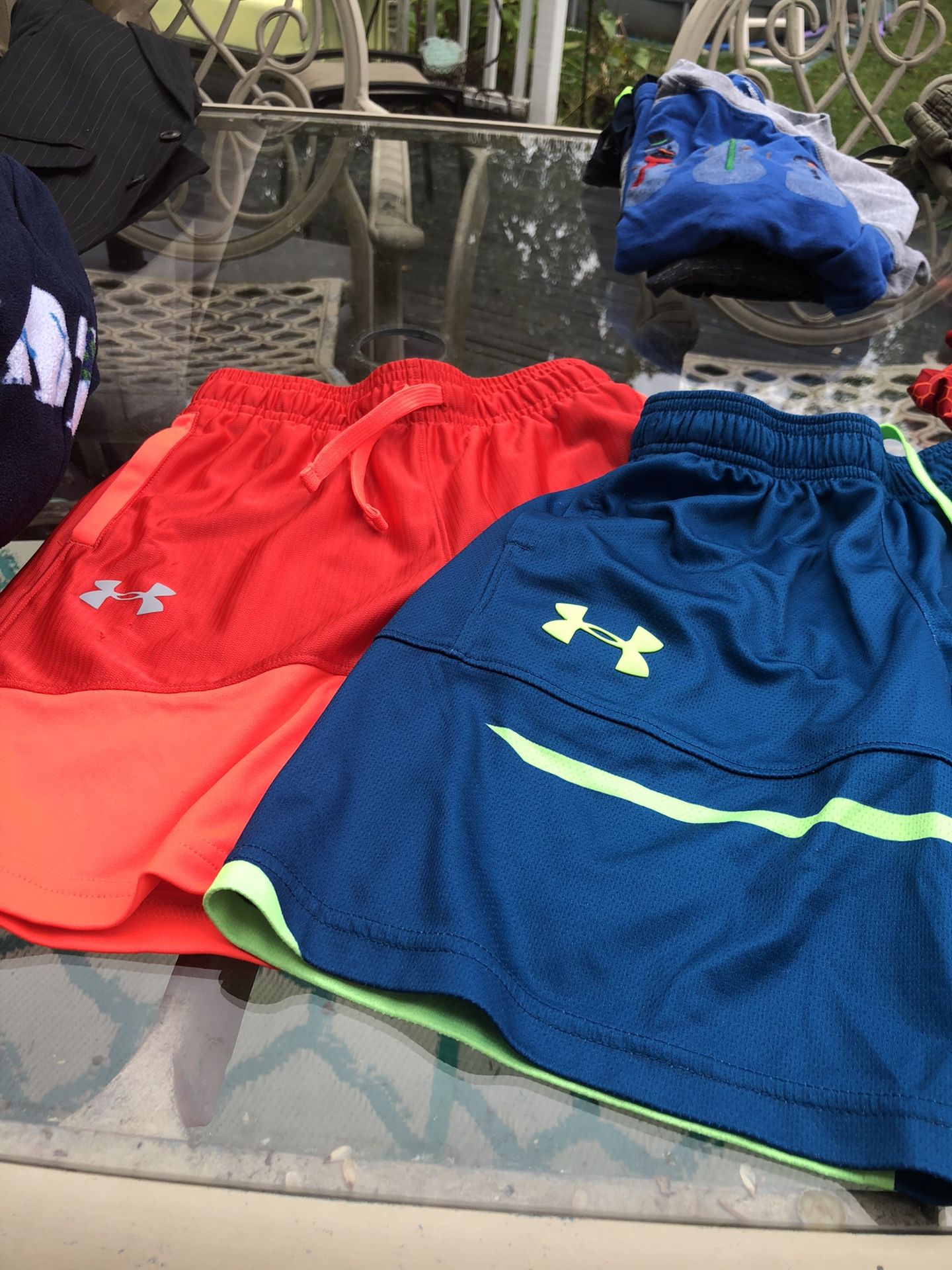 under armor shirts or shirts $7 each   I think size seven 
