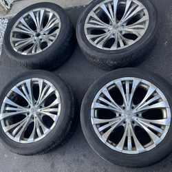 4 Vogue Tyre Rampage Chrome-Style Finish 24x10 6x139.7 + Nitto NT420S 285/45R22 Tires