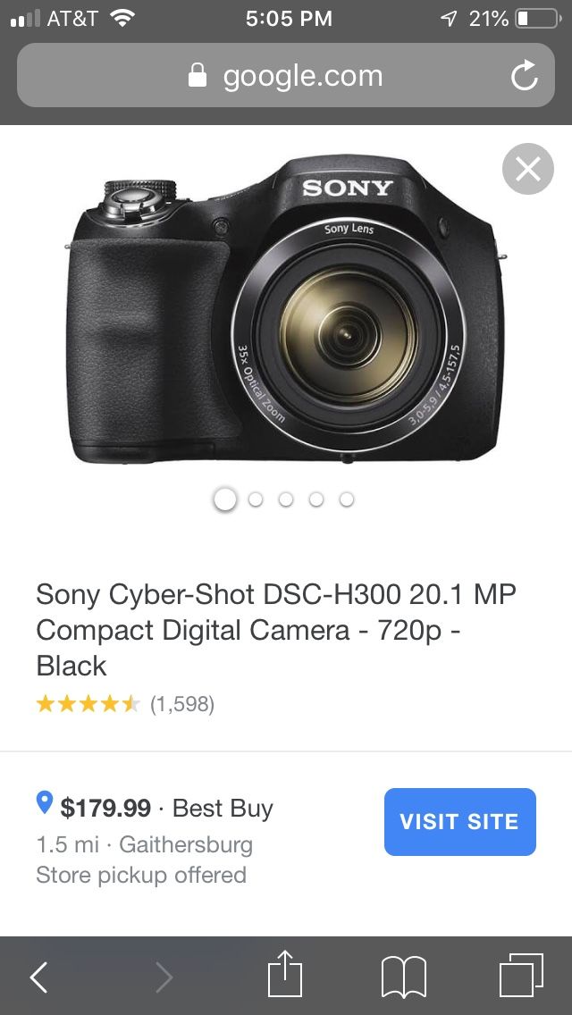 Sony Cyber-Shot DSC-H300 20.1 MP Compact Digital Camera - 720p - Black