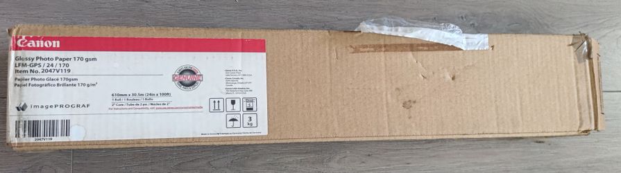 CANON GENUINE 2047V119 GLOSSY PHOTO PAPER 170 GSM 24IN X 100FT 2" CORE