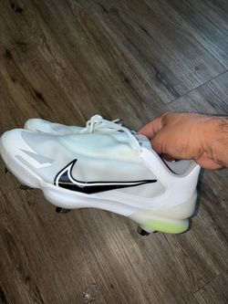 Nike Force Zoom Mike Trout Pro Metal Baseball Cleat White  Men Sz 11
