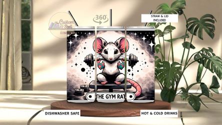 Gym Rat 20 Oz Stainless Steel Tumbler (READ DESCRIPTION)