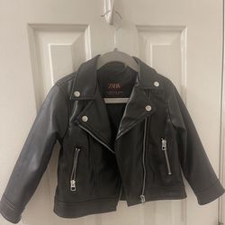 ZARA FAUX LEATHER JACKET - Black - BABY 18-24 Months 