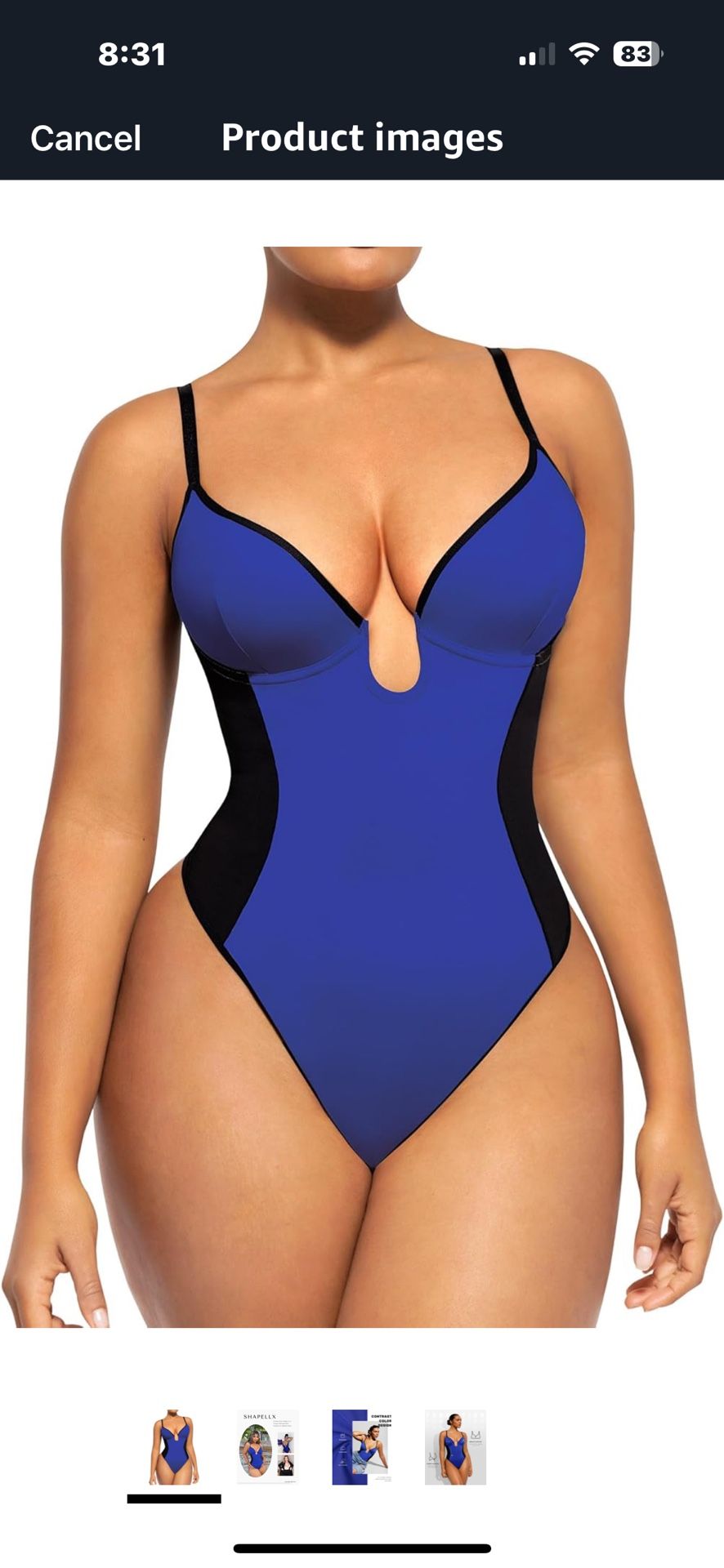 Brand New Backless Bodysuit Shapewear, Adjustable Straps, Thong, Underwire, Sz XXL