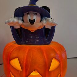 Vtg. Mickey Mouse Halloween Wizard Light Up 12” Pumpkin