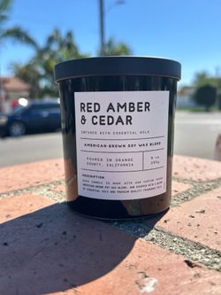 NEW 3-Piece Red Amber & Cedar Scented Candle Set – Take All for $10!