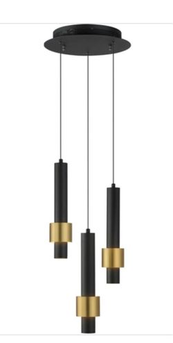 Modern LED 11 inch Black and Gold Multi-Light Pendant Ceiling Light in Black/Gold