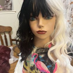 Long Wavy Black N White