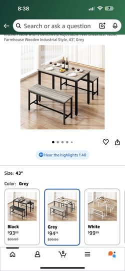 Dining Table With Benches