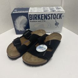 Birkenstock Arizona Soft Footbed Suede Leather Women’s EU 39 US 8 Black - New
