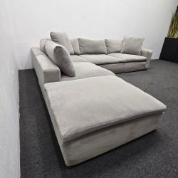 Utopia Modular 3 Piece Grey 123" Sectional Sofa Couch With Chaise - Can Deliver!