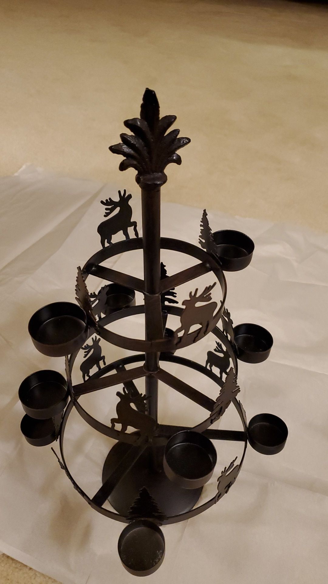 Three Tiered Metal Tea Light Holder