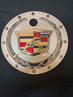 Vintage Cadillac crest/ wreath emblem wall clock