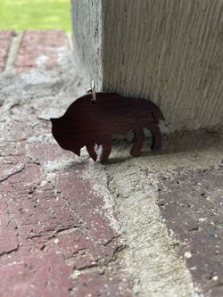 Wooden Buffalo Keychain