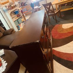 ✅❤️❤️❤️$$345-Beautiful and dark brown pretty tall for long style. (Not in new condition but sturdy and all drawers work) good size dresser drawers, an