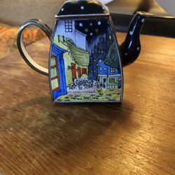 Kelvin Chen 2001 Mini Enamel Vincent Van Gogh Cafe Terrace At Night Tea Pot