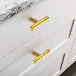 Door knobs. Handle Drawer Pull Gold set of 6