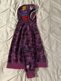 BAPE Purple Camo Shark Full Zip Hoodie