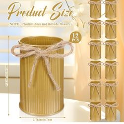 Rustic Vase for Table Centerpieces 4.33 Inch Small Petite Flower Vase with Twine Bow Vintage Farmhouse Decor for Wedding Reception Dining, Home Galvan