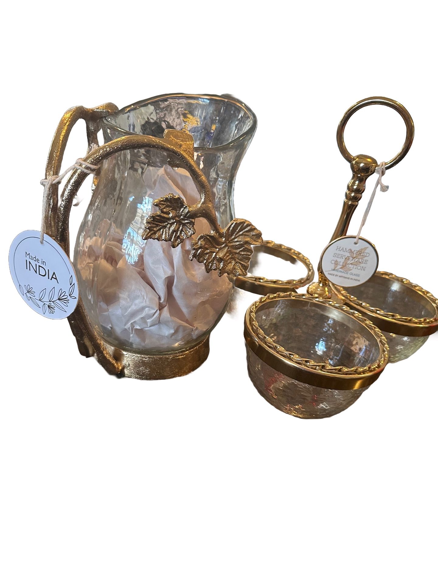 Hammered Silverware Collection Handmade Glass Made In India