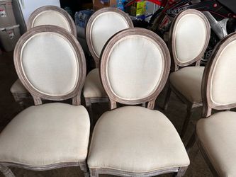 French Country Style white wash chairs (6)