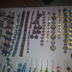 Crystal Blue & Purple See Though Glass Beads