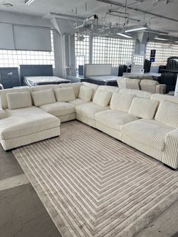 Cream Cordoury sectional