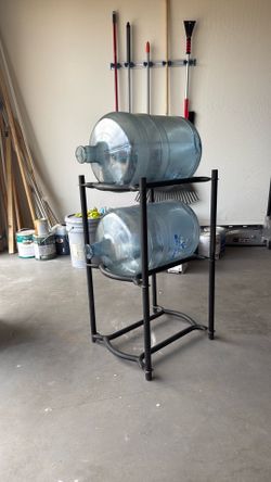 Water jugs and holder