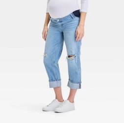Isabel Maternity Under-Belly Cropped Vintage Straight Jeans – Size 6