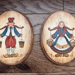 Vintage hand-painted wooden decorative Wall Art