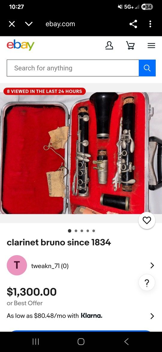 Vintage BRUNO 1834 CLARINET