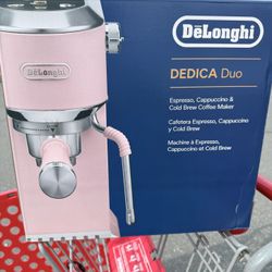 NEW De’Longhi Dedica Duo Espresso Machine Pink Manual Coffee Maker Latte Cappuccino