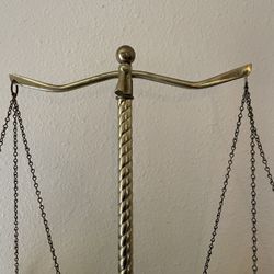 Vintage Solid Brass Scale Of Justice 