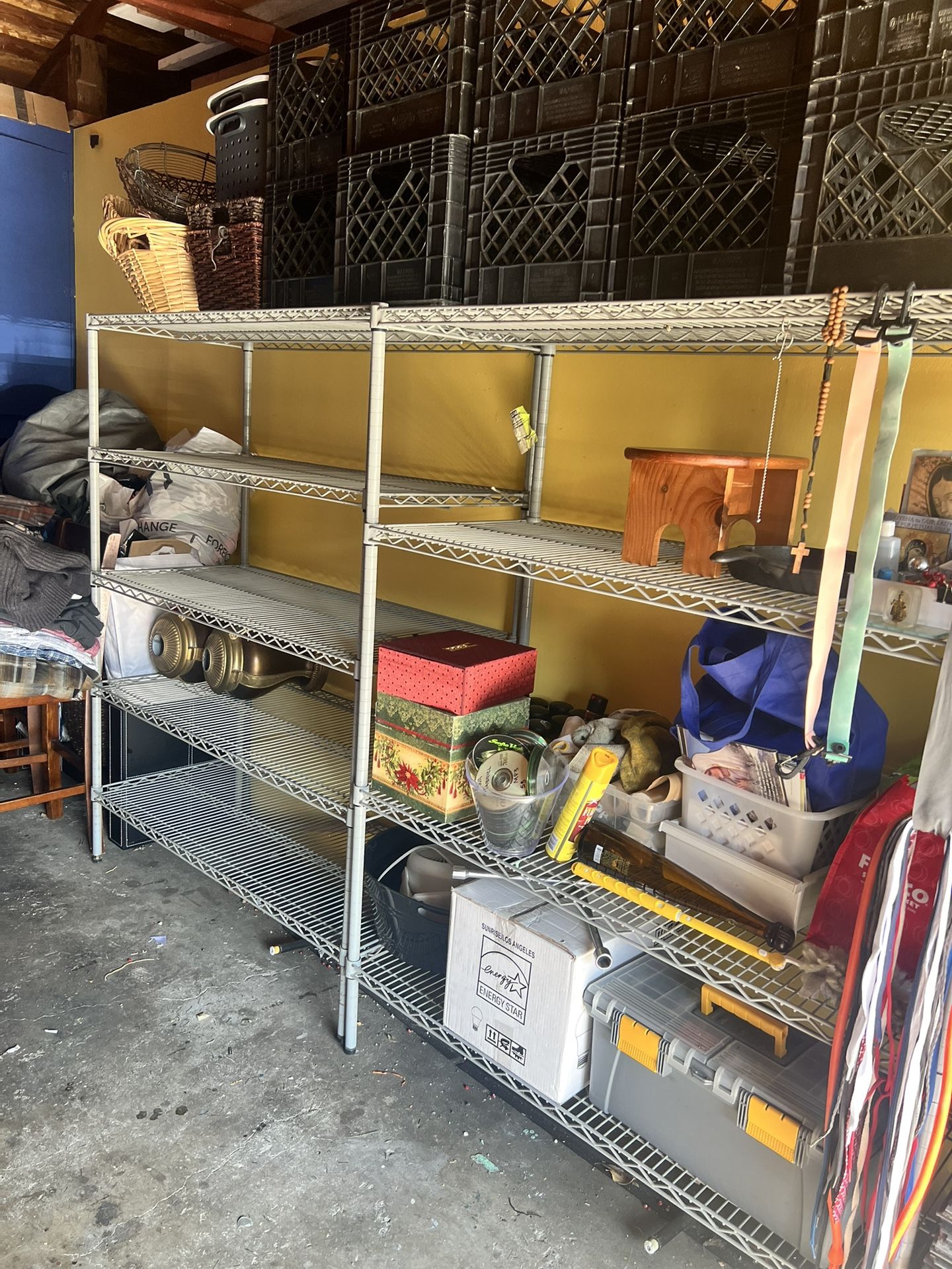 2 METAL SHELVES