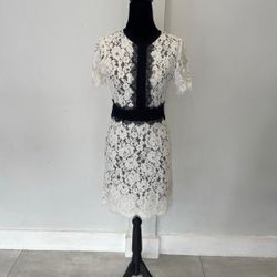 Luxury Black & White Lace Cocktail Dress NWT | Few Moda 8