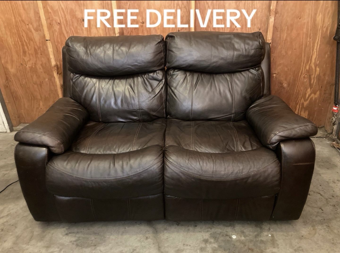 Electric Leather Recliner Loveseat - Free Delivery