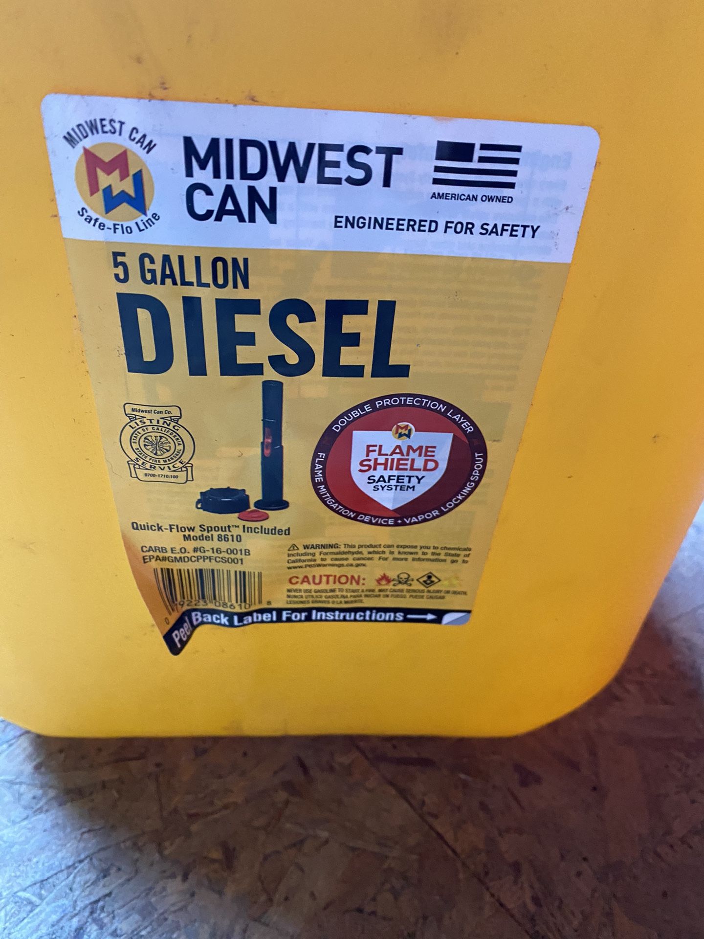 5 Gallon Plastic Fuel Can