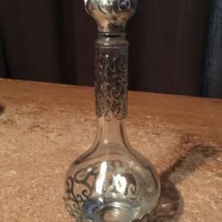 Avon Regence Cologne Riviera Silver Tone Filigree Perfume Bottle Empty