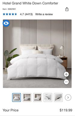 Hotel Grand White Down Comforter For Full/queen Size