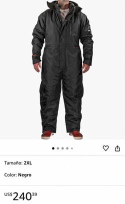 Black Insulated Work Coverall with Hood – 2XL